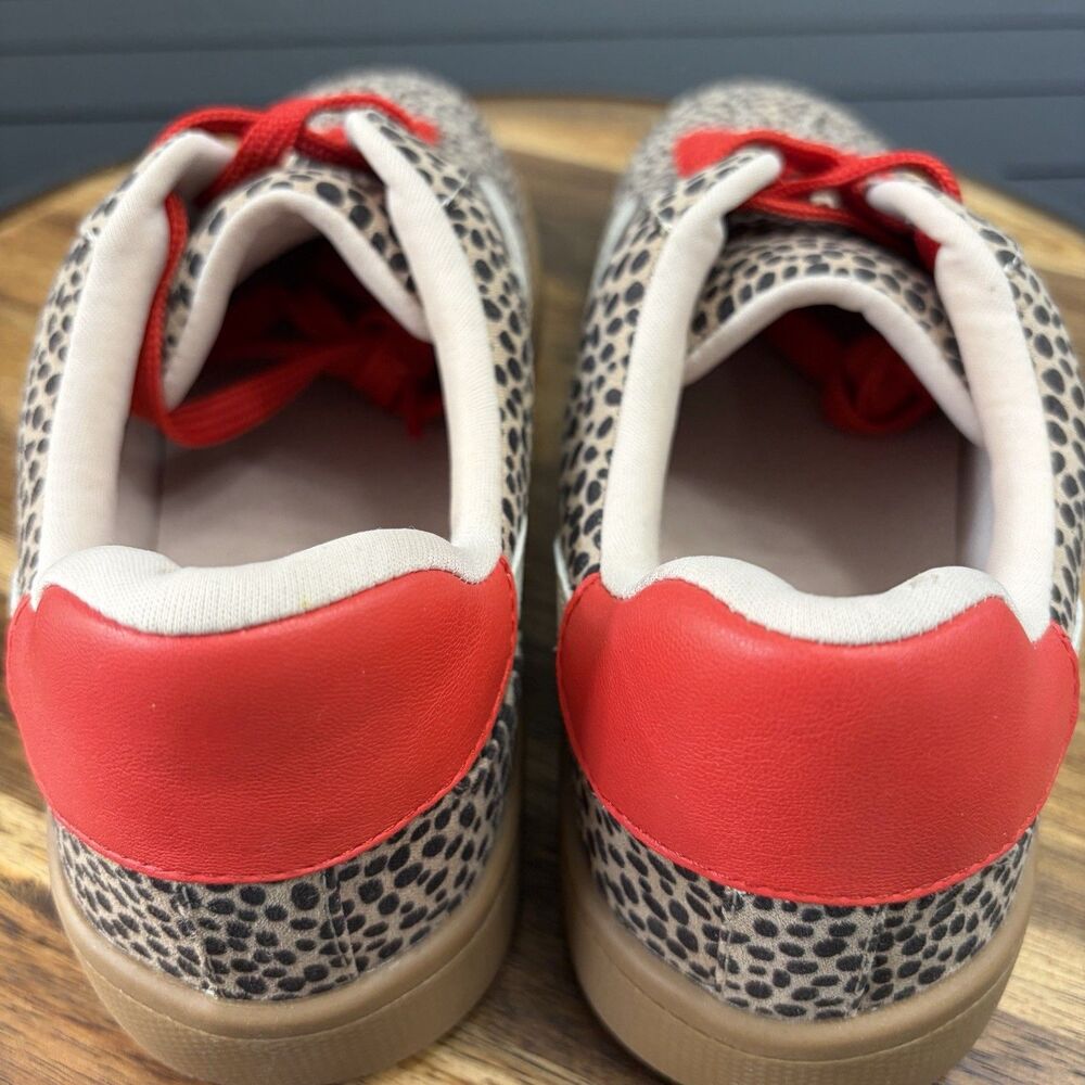 Dolce Vita Voyage Cheetah Print Sneakers Womens Size 7 Red Lace Low Top NWOT - Picture 8 of 12